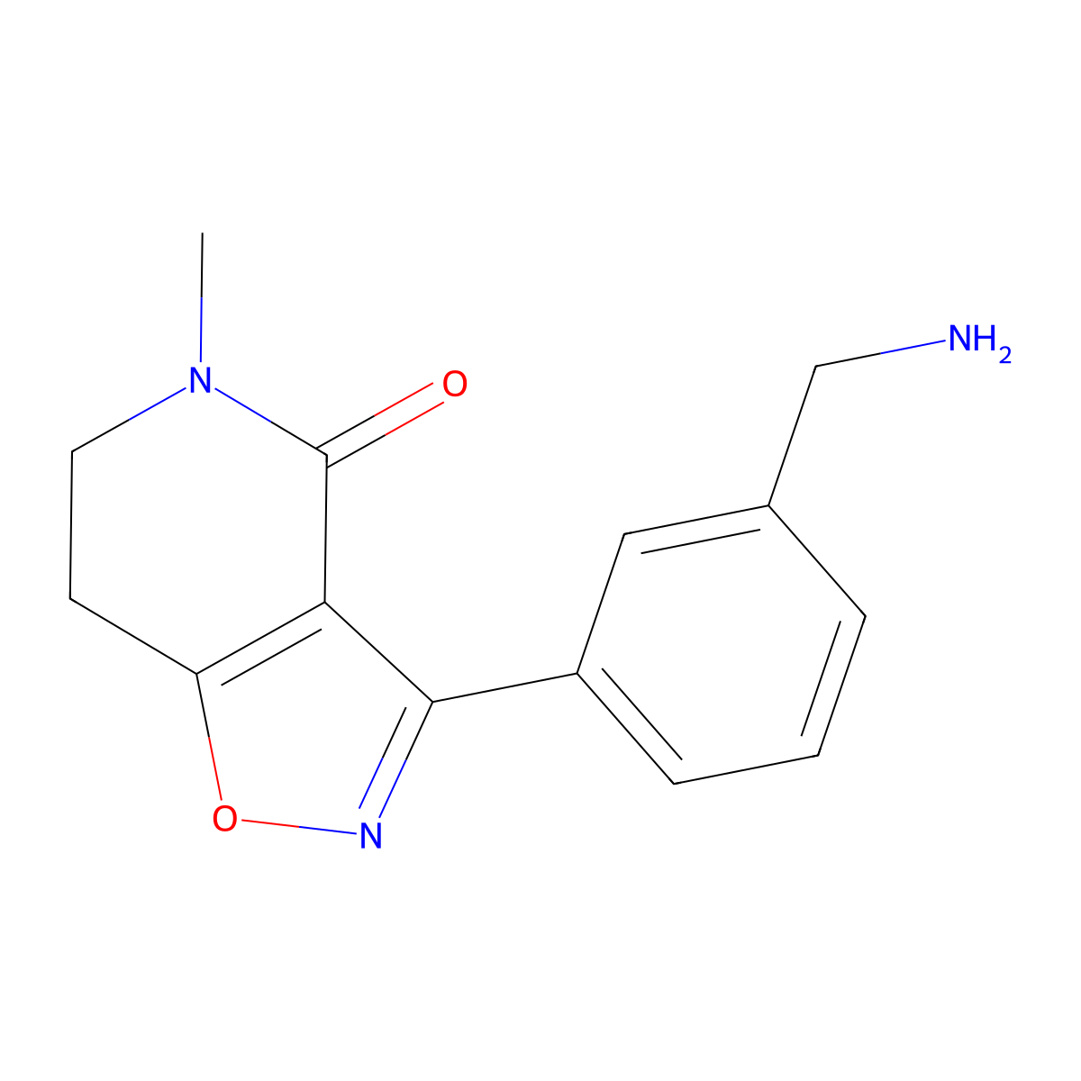 Isoxazolo[4,5-c]pyridin-4(5H)-one, 3-[3-(aminomethyl)phenyl]-6,7-dihydro-5-methyl- molecular structure, CAS 1185533-42-9