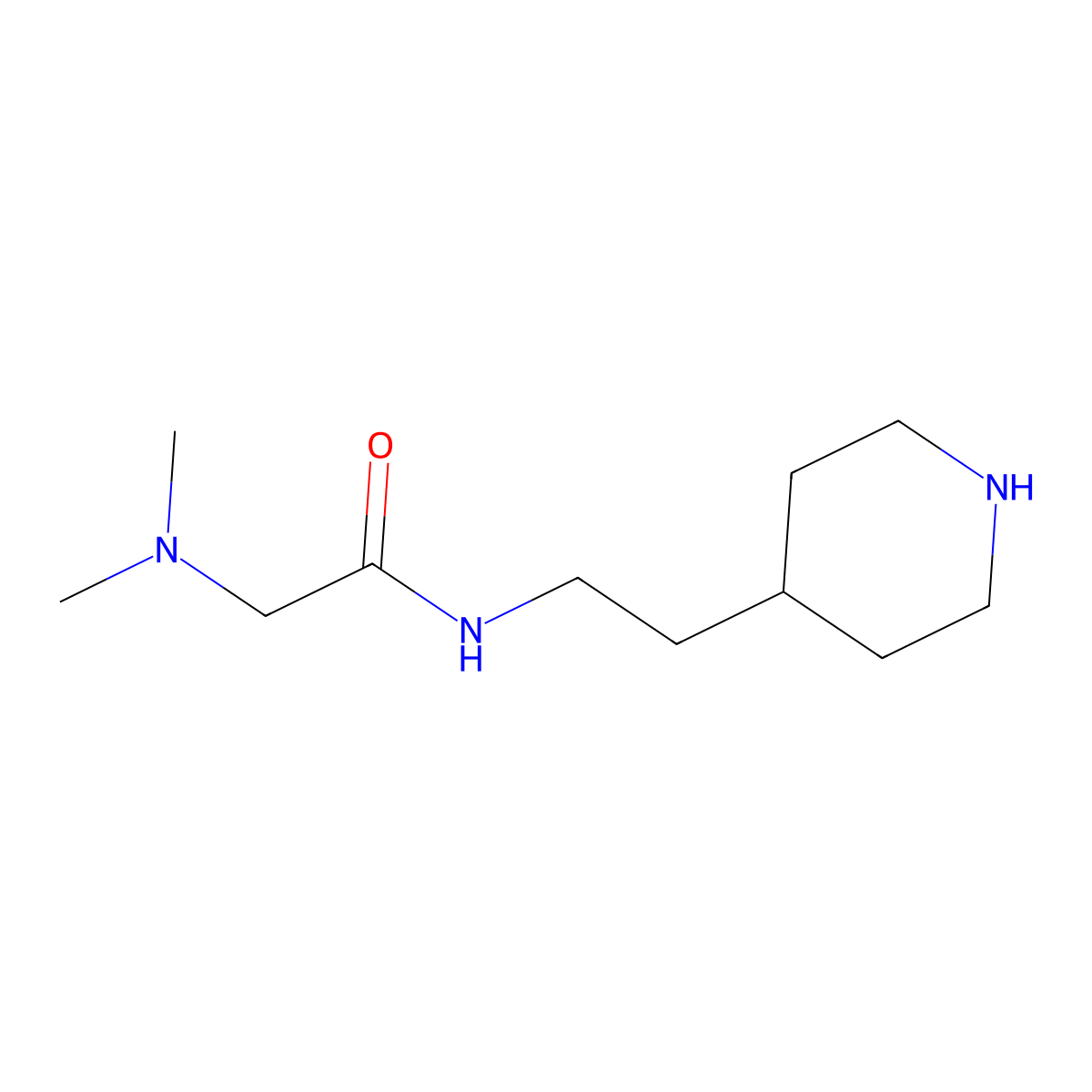 2-Dimethylamino-N-(2-piperidin-4-yl-ethyl)-acetamide molecular structure, CAS 1185533-68-9