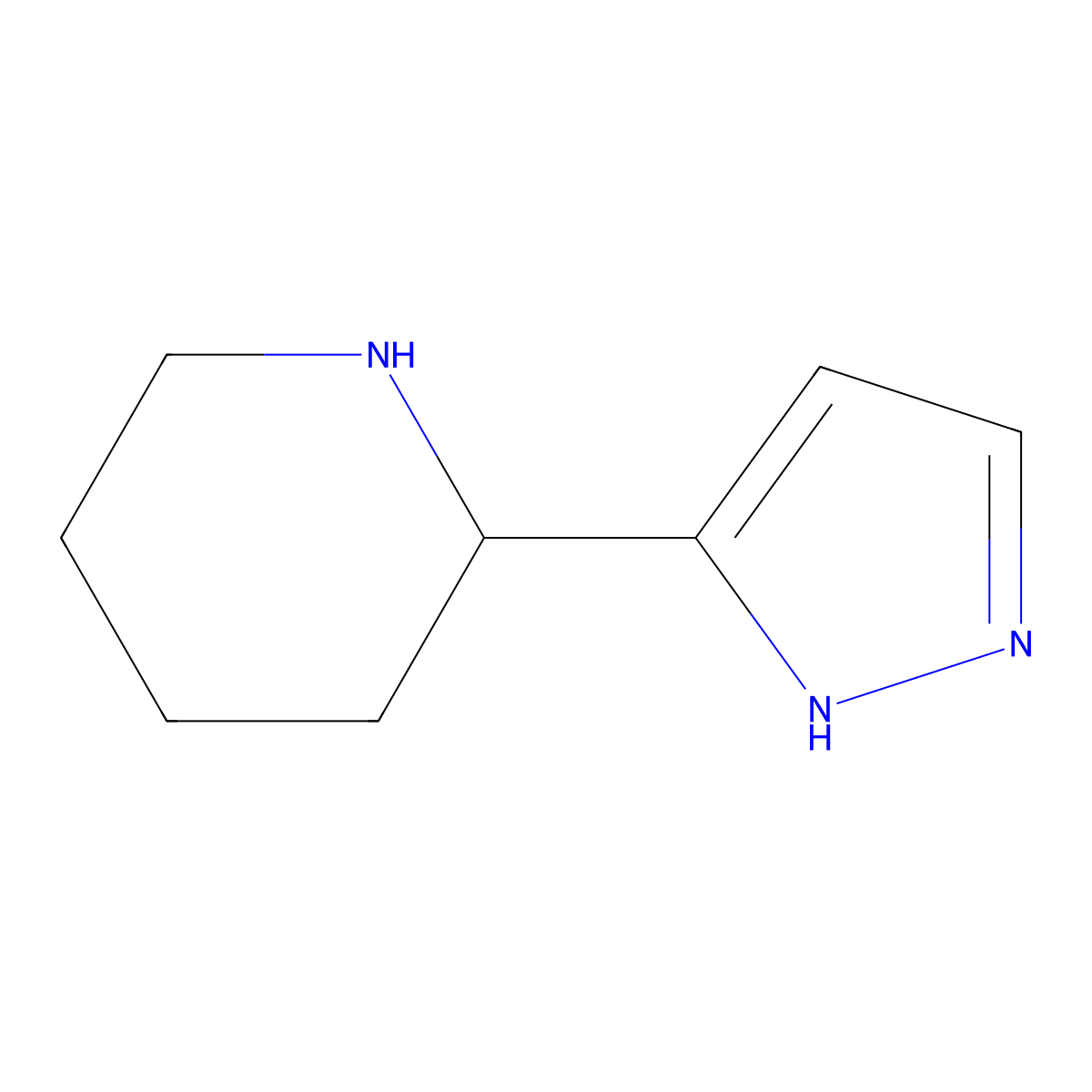 2-(1H-pyrazol-3-yl)piperidine molecular structure, CAS 1185535-24-3