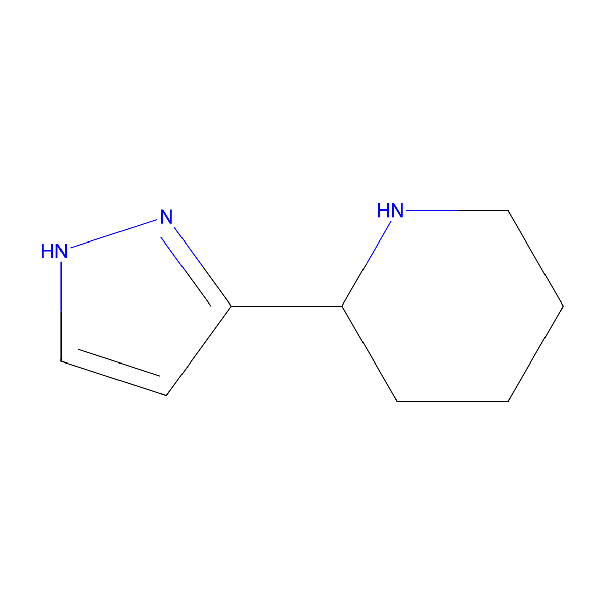 2-(1H-pyrazol-3-yl)piperidine molecular structure, CAS 1185535-24-3