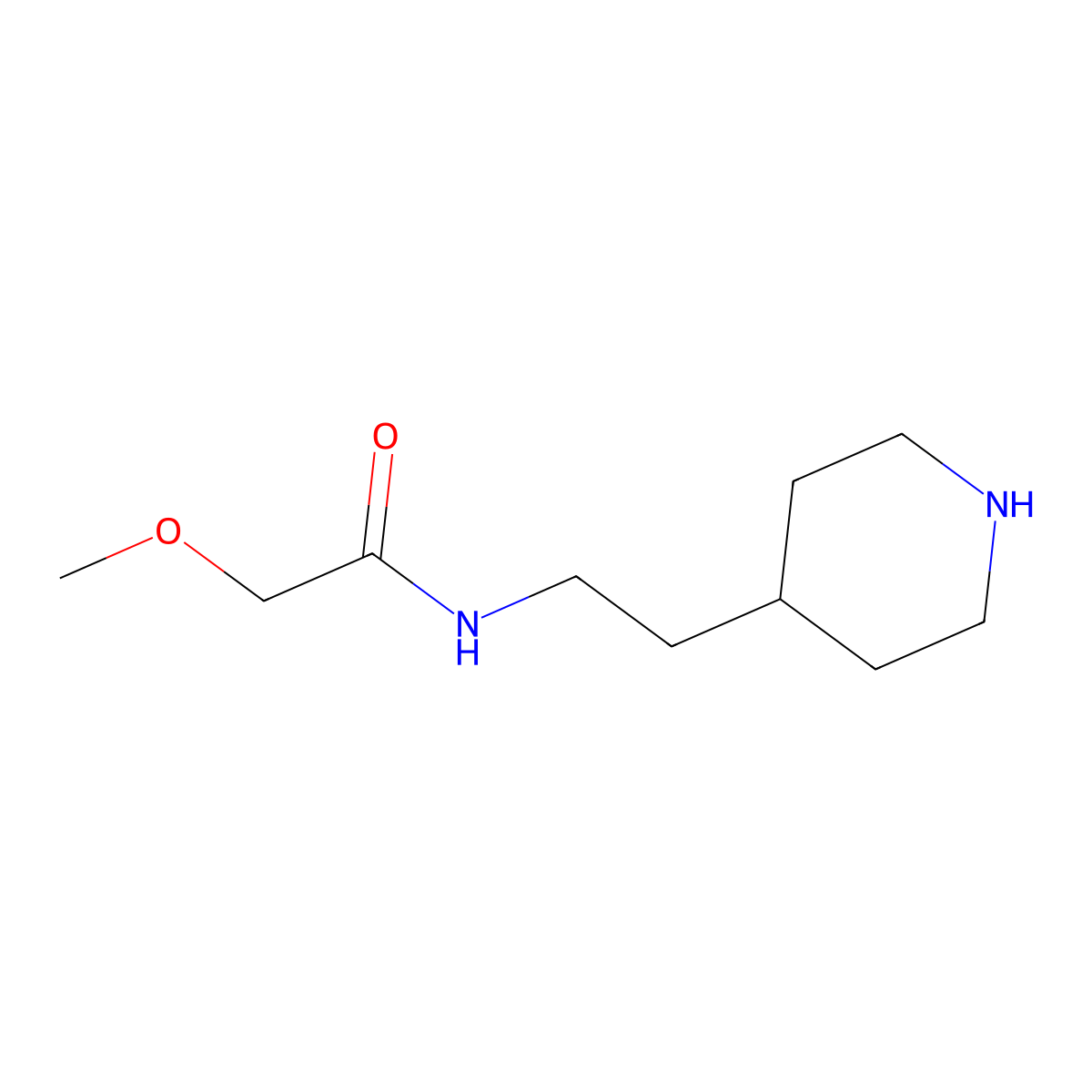 2-Methoxy-N-(2-piperidin-4-yl-ethyl)-acetamide molecular structure, CAS 1185535-66-3
