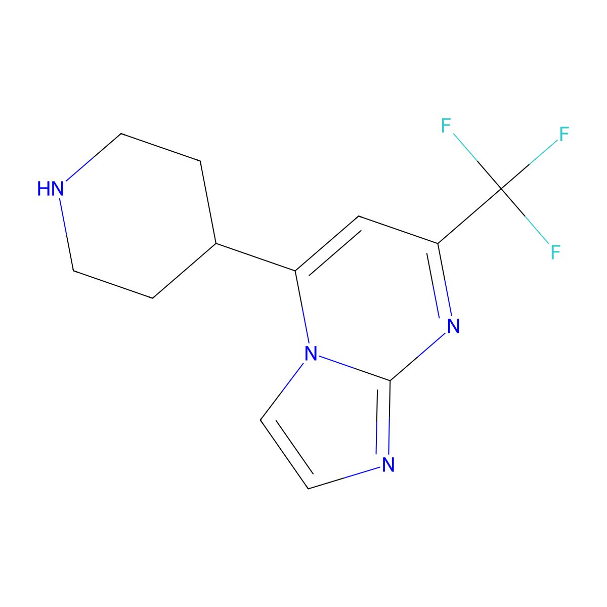 5-Piperidin-4-yl-7-trifluoromethyl-imidazo[1,2-a]-pyrimidine molecular structure, CAS 1185535-98-1