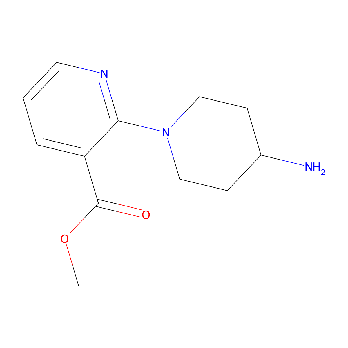 Methyl 2-(4-aminopiperidin-1-yl)nicotinate molecular structure, CAS 1185536-69-9
