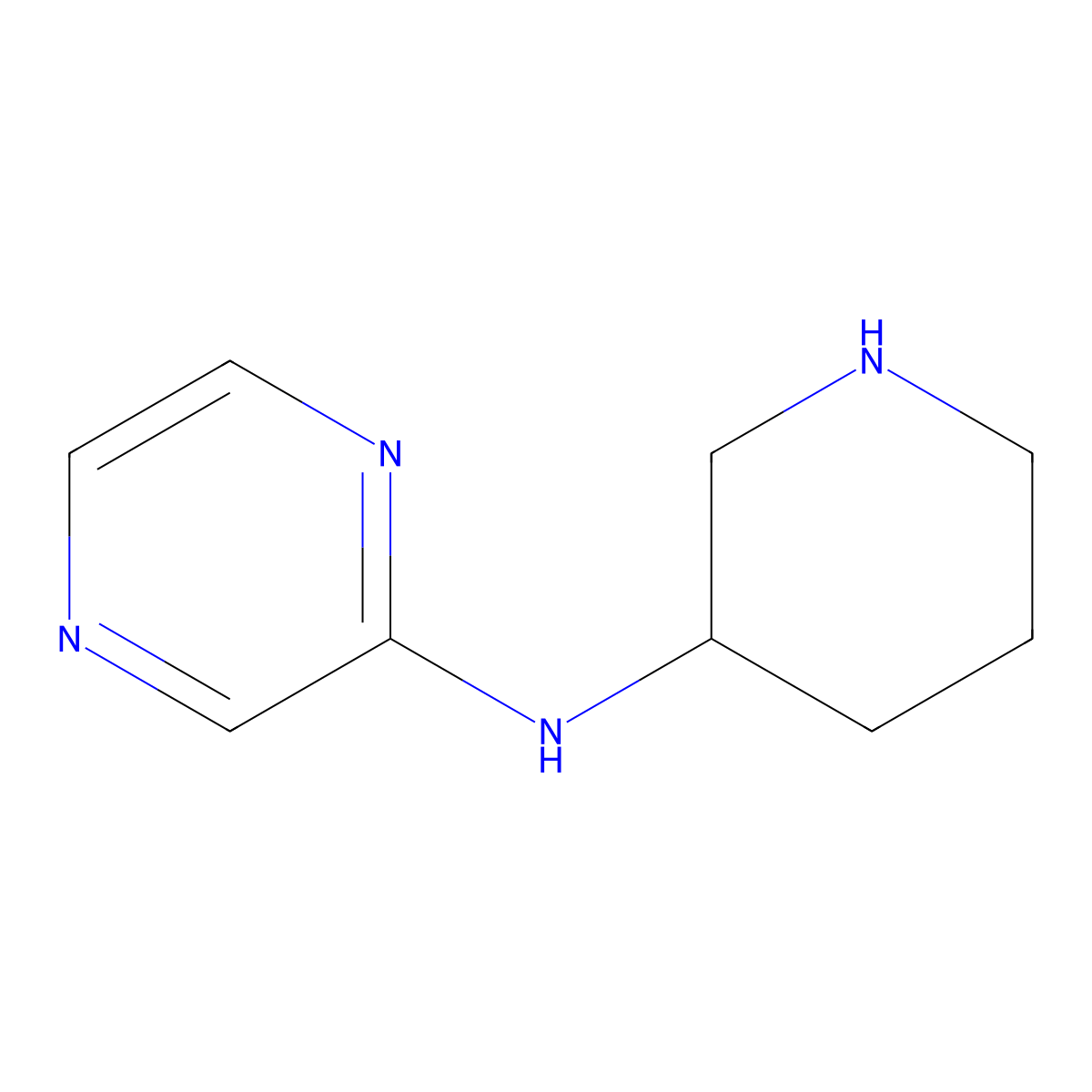 N-(piperidin-3-yl)pyrazin-2-amine molecular structure, CAS 1185536-85-9
