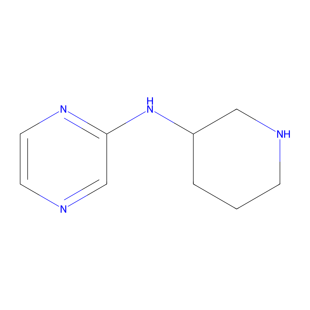N-(piperidin-3-yl)pyrazin-2-amine molecular structure, CAS 1185536-85-9