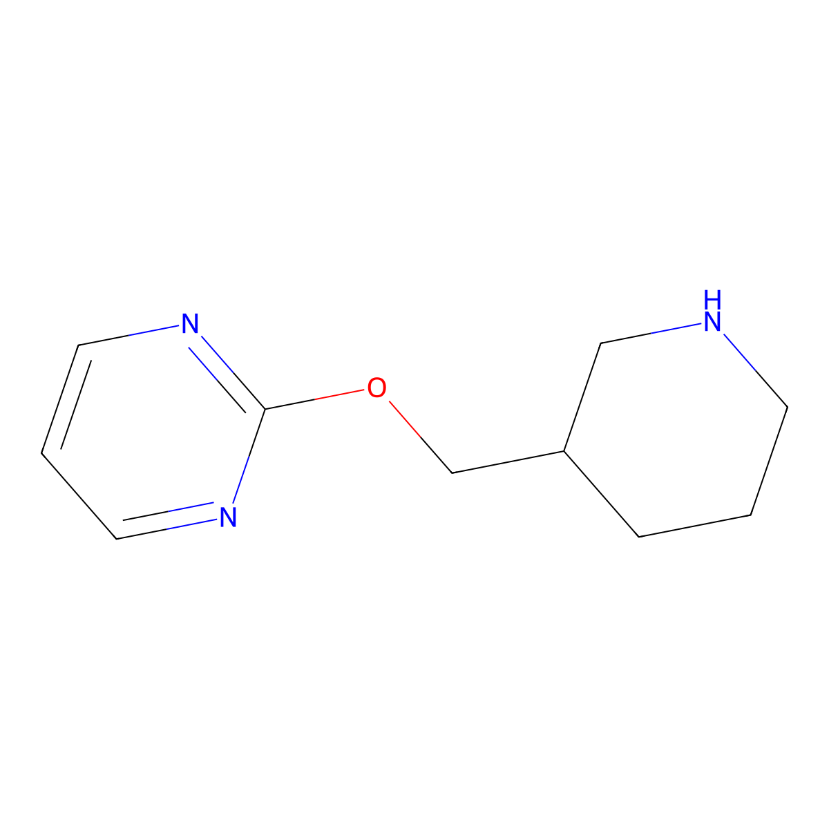 2-(Piperidin-3-ylmethoxy)pyrimidine molecular structure, CAS 1185536-91-7