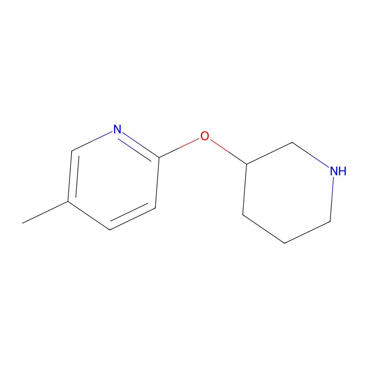 5-Methyl-2-(piperidin-3-yloxy)pyridine molecular structure, CAS 1185537-45-4