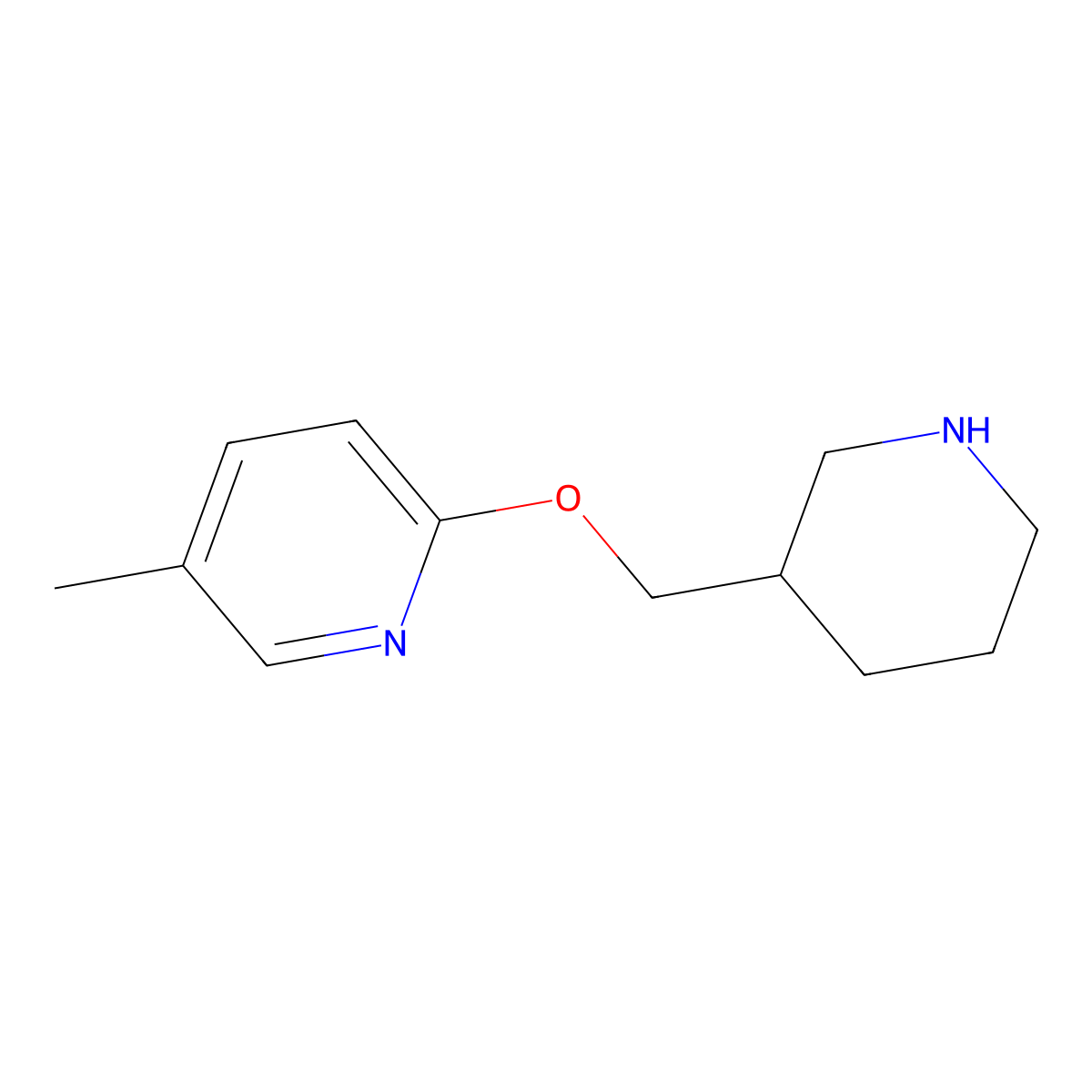 5-Methyl-2-[(piperidin-3-yl)methoxy]pyridine molecular structure, CAS 1185537-66-9