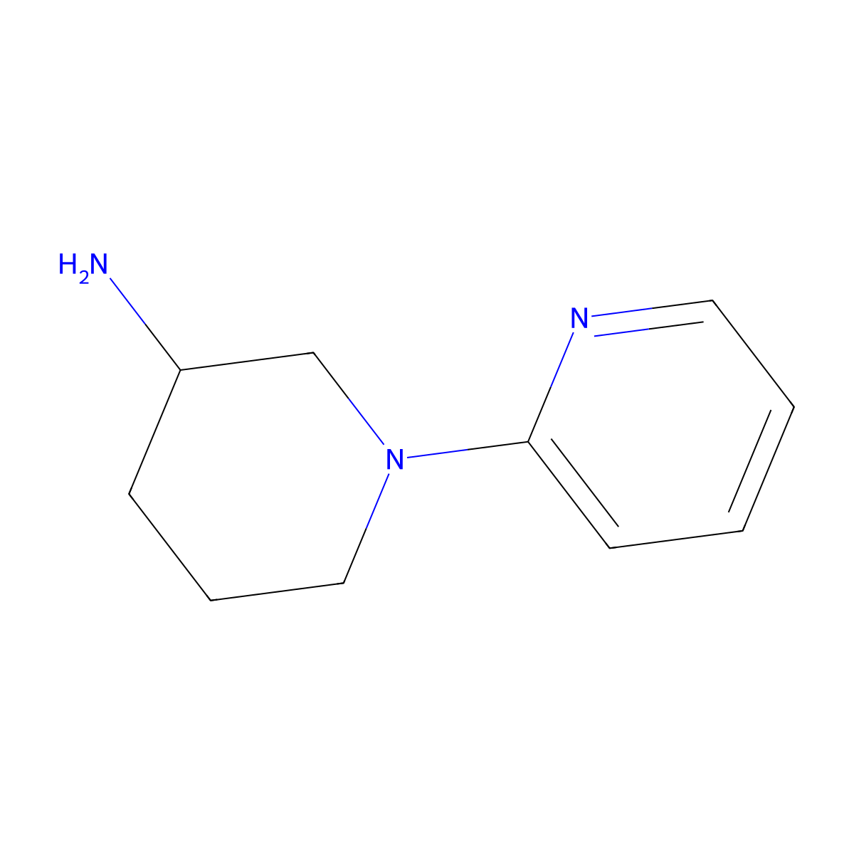 1-(Pyridin-2-yl)piperidin-3-amine molecular structure, CAS 1185538-19-5