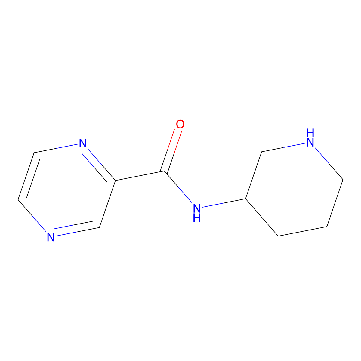 N-3-Piperidinyl-2-pyrazinecarboxamide molecular structure, CAS 1185538-20-8