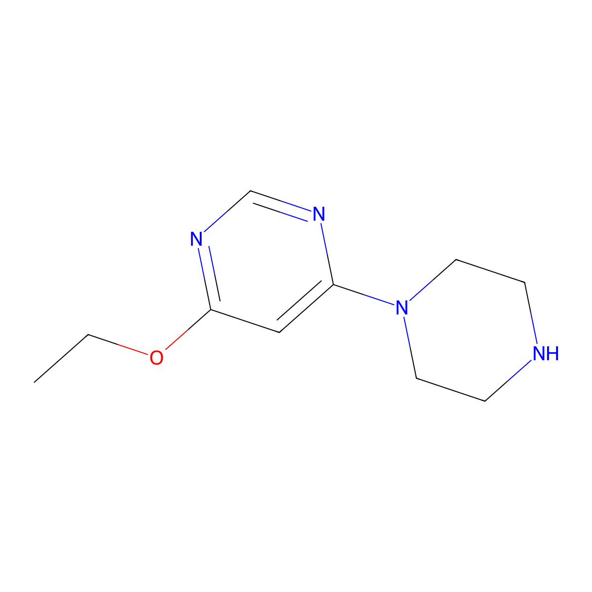 4-Ethoxy-6-(piperazin-1-yl)pyrimidine molecular structure, CAS 1185538-65-1