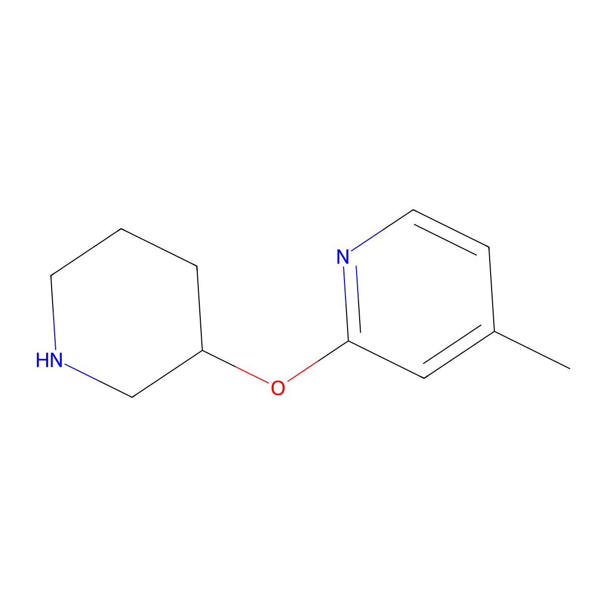 4-Methyl-2-(piperidin-3-yloxy)pyridine molecular structure, CAS 1185538-95-7