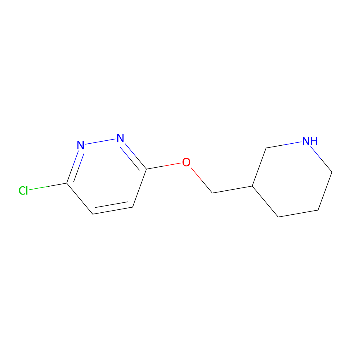 3-Chloro-6-(piperidin-3-ylmethoxy)pyridazine molecular structure, CAS 1185539-45-0