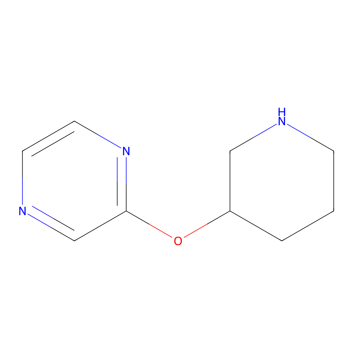2-(Piperidin-3-yloxy)pyrazine molecular structure, CAS 1185539-81-4