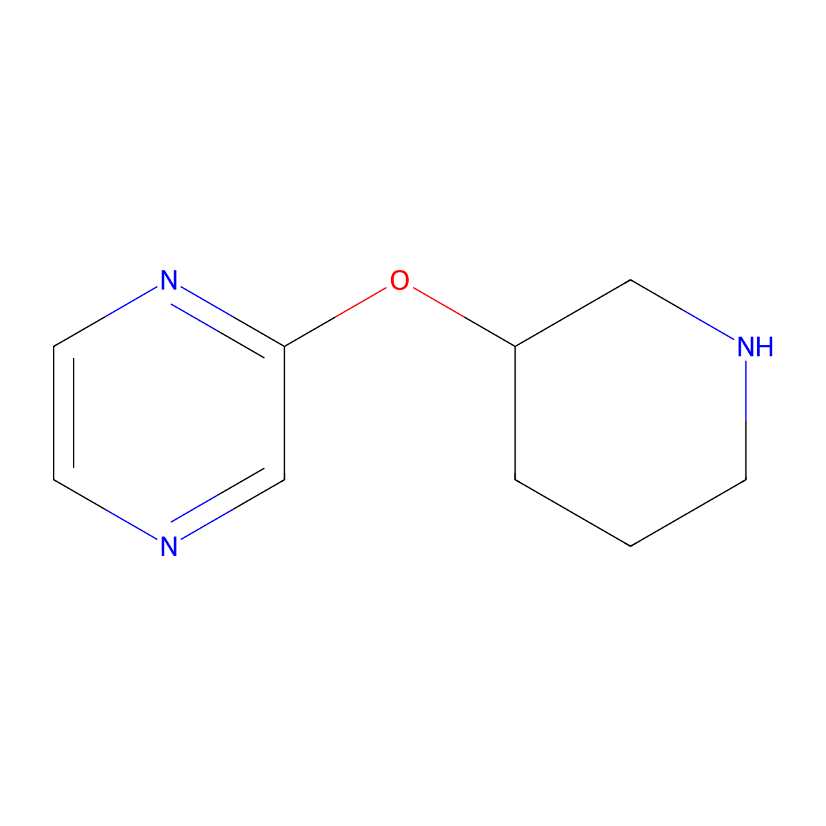 2-(Piperidin-3-yloxy)pyrazine molecular structure, CAS 1185539-81-4