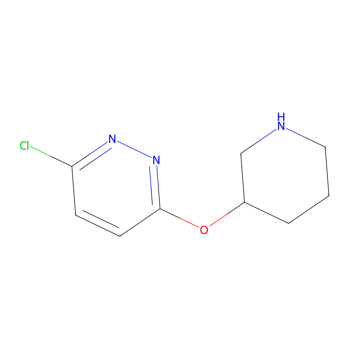 3-Chloro-6-(piperidin-3-yloxy)pyridazine molecular structure, CAS 1185540-58-2