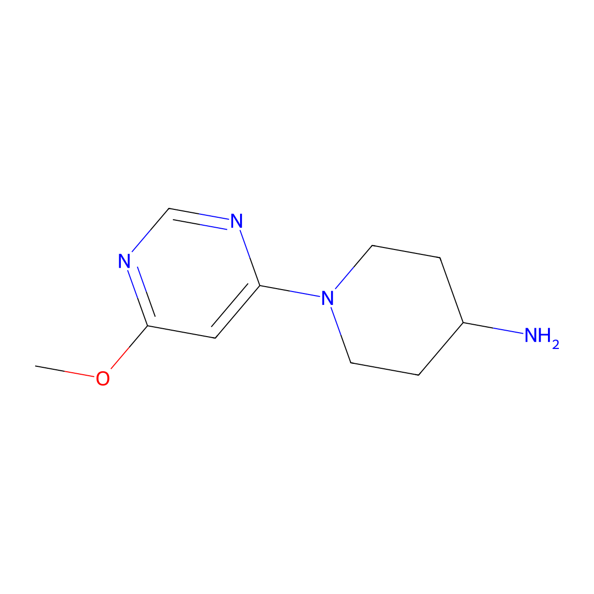 1-(6-Methoxypyrimidin-4-yl)piperidin-4-amine molecular structure, CAS 1185541-35-8