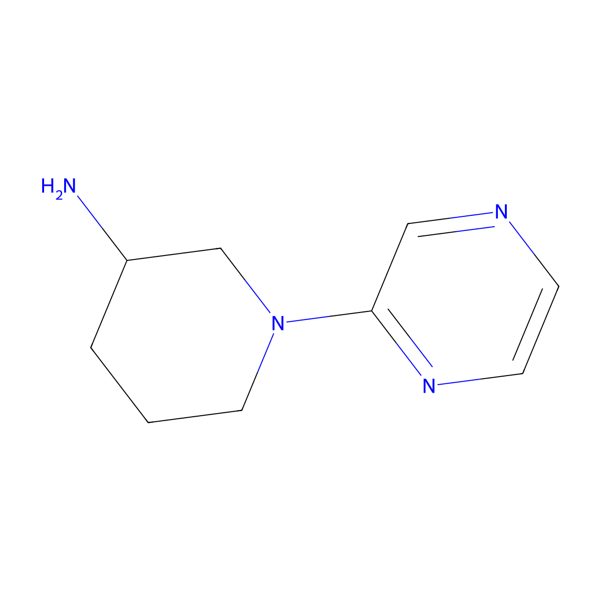 1-(Pyrazin-2-YL)piperidin-3-amine molecular structure, CAS 1185542-35-1