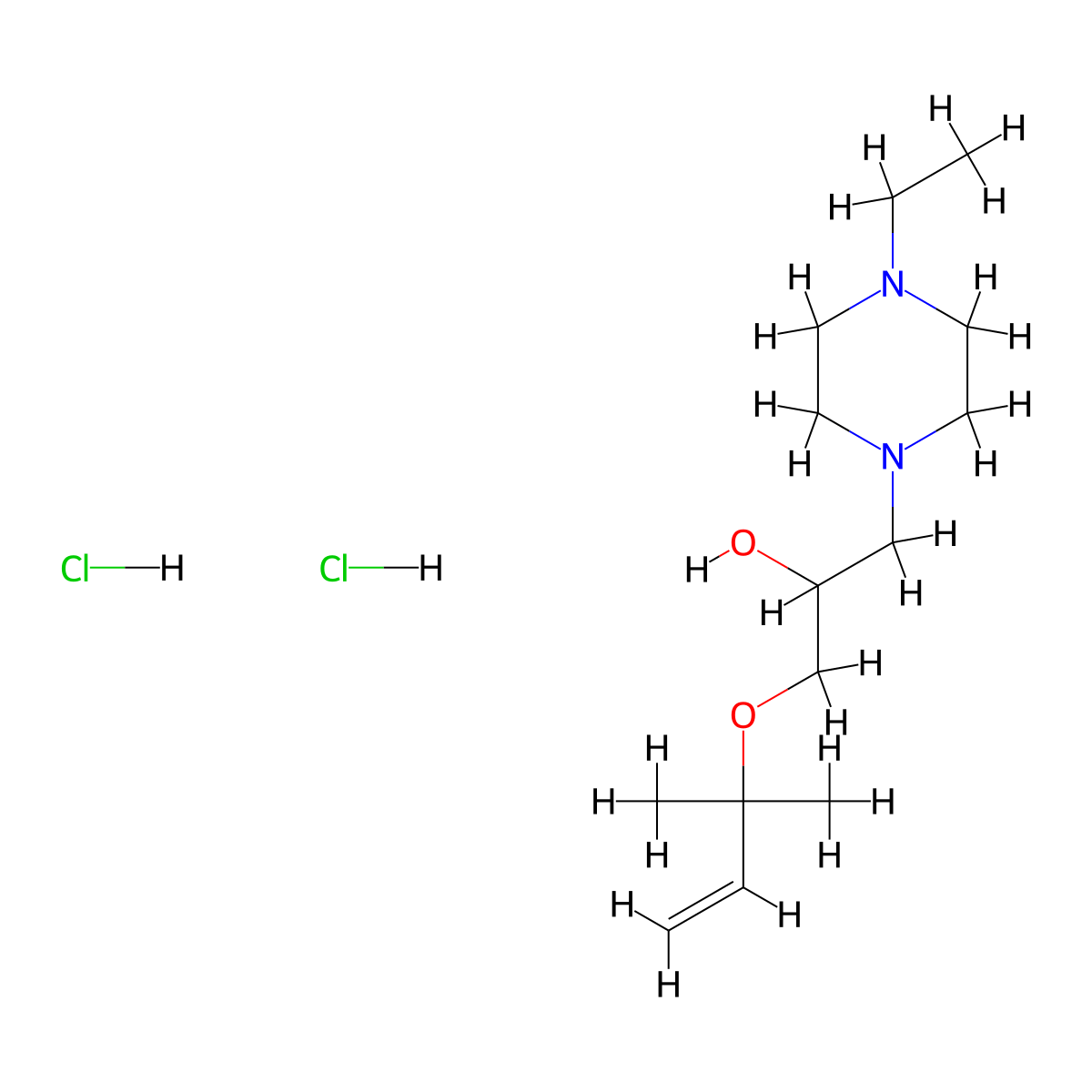 1-(4-Ethylpiperazin-1-yl)-3-((2-methylbut-3-en-2-yl)oxy)propan-2-ol dihydrochloride molecular structure, CAS 1185543-97-8