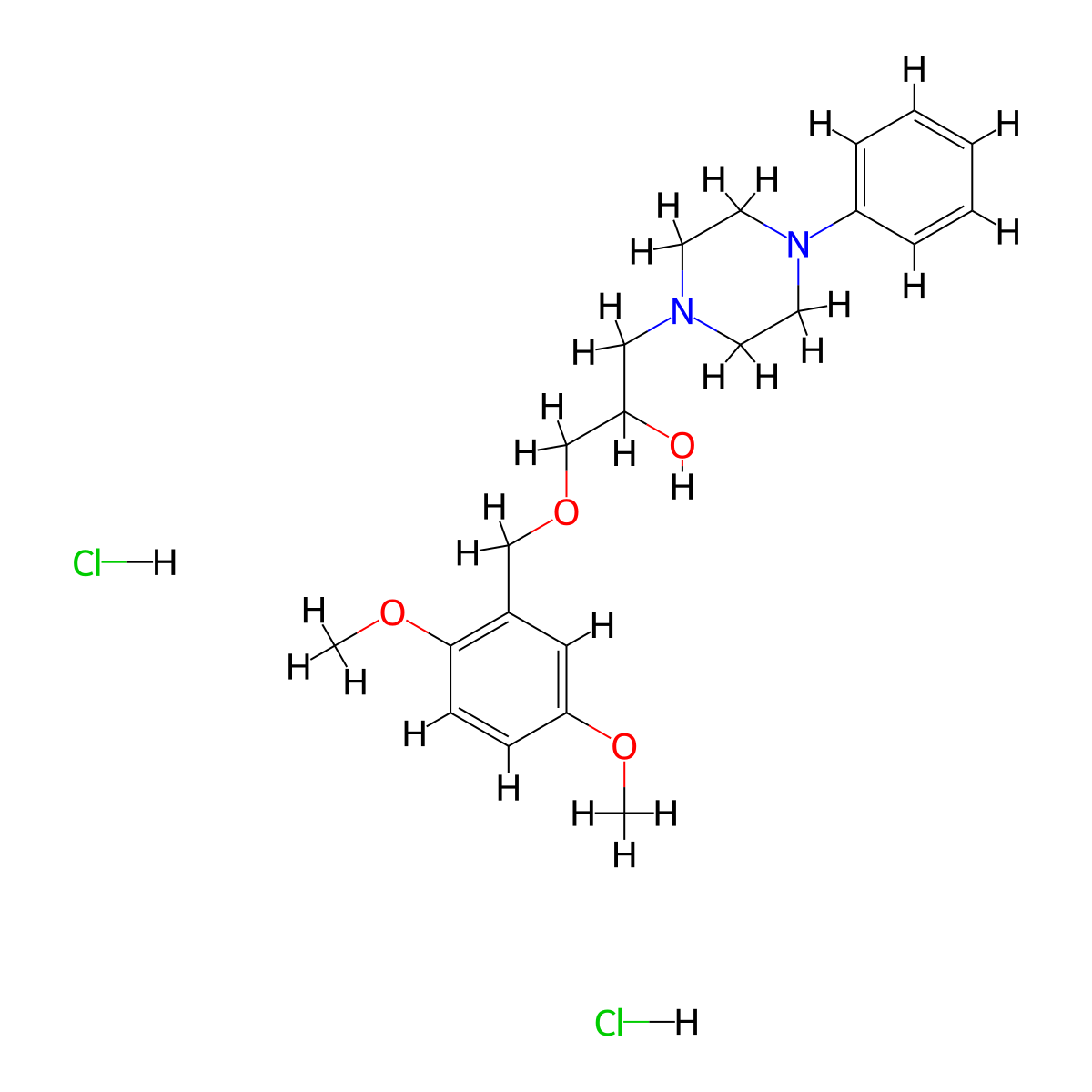 1-((2,5-Dimethoxybenzyl)oxy)-3-(4-phenylpiperazin-1-yl)propan-2-ol dihydrochloride molecular structure, CAS 1185546-95-5