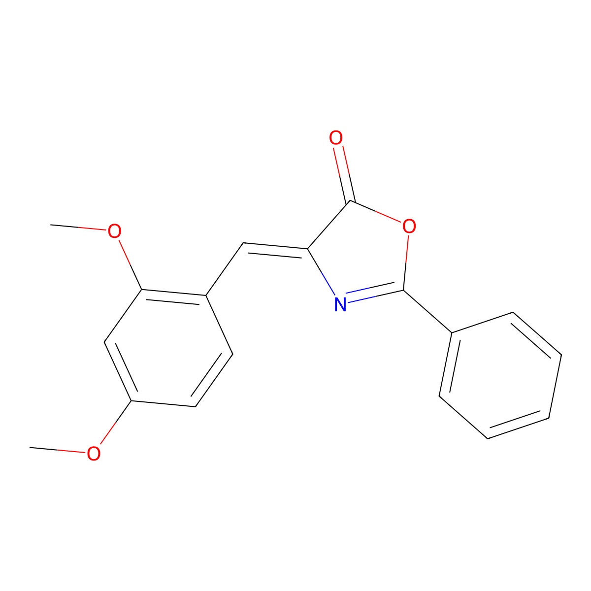 4-[(2,4-Dimethoxyphenyl)methylidene]-2-phenyl-1,3-oxazol-5-one molecular structure, CAS 118555-99-0