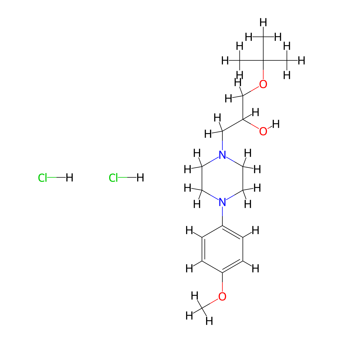 1-(Tert-butoxy)-3-[4-(4-methoxyphenyl)piperazin-1-YL]propan-2-OL dihydrochloride molecular structure, CAS 1185550-03-1