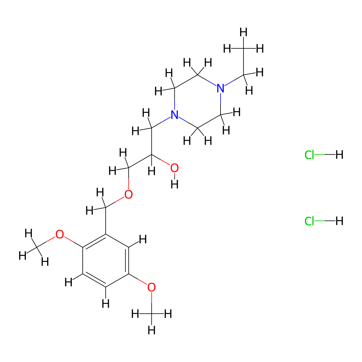 1-((2,5-Dimethoxybenzyl)oxy)-3-(4-ethylpiperazin-1-yl)propan-2-ol dihydrochloride molecular structure, CAS 1185556-08-4