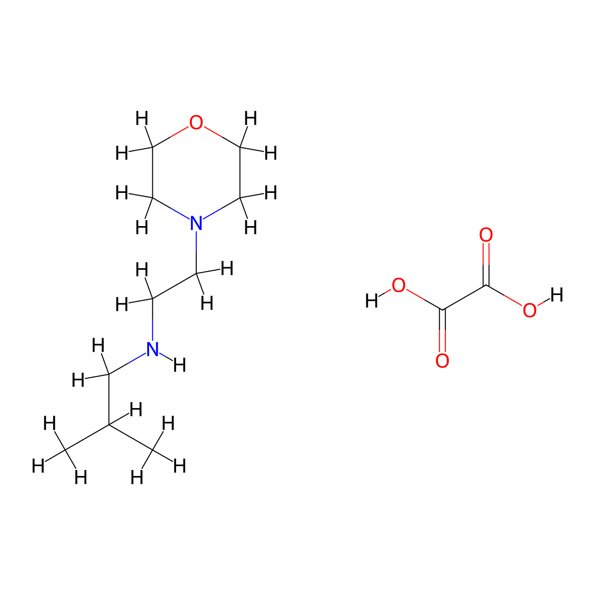 2-Methyl-N-(2-morpholinoethyl)propan-1-amine oxalic acid molecular structure, CAS 1185560-03-5