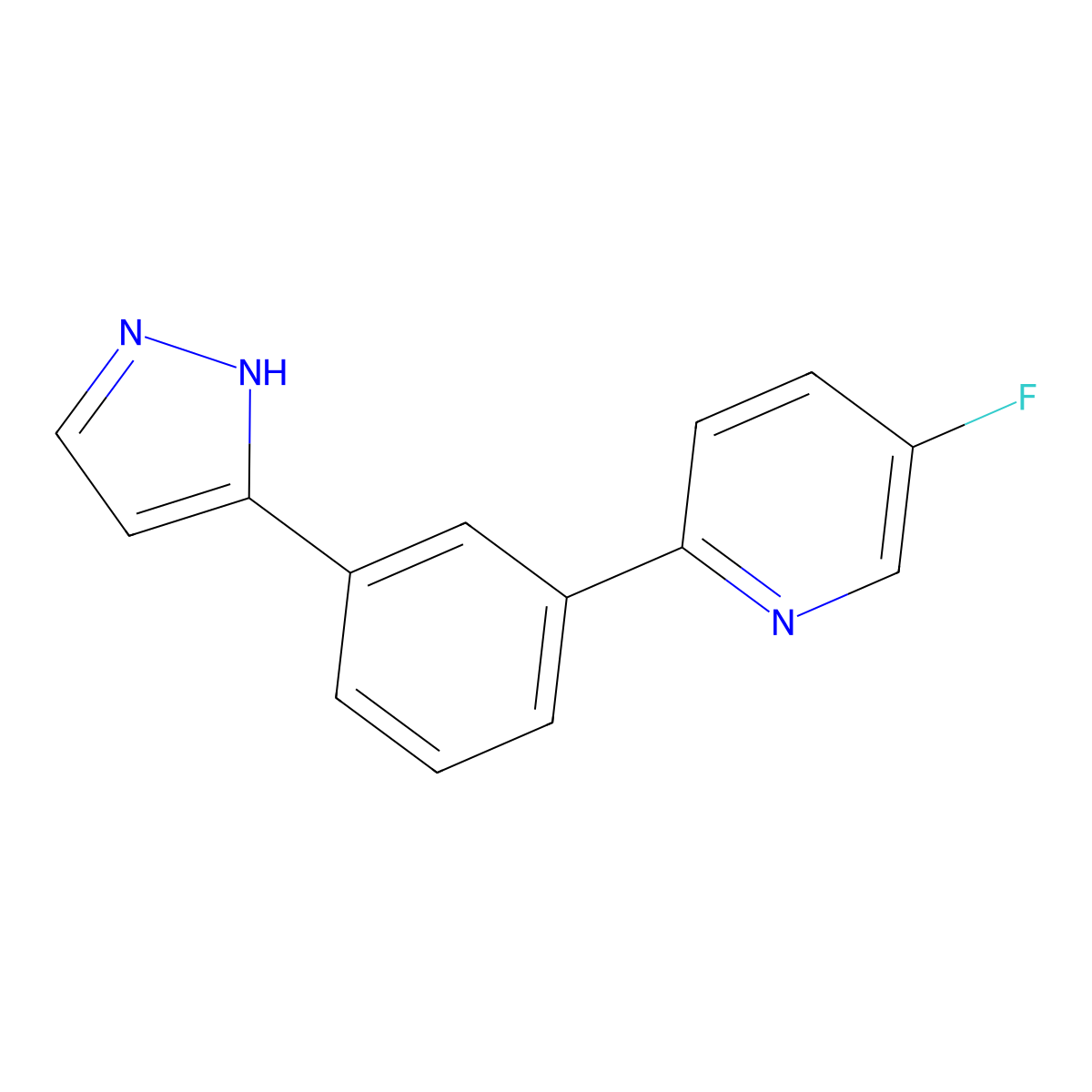 5-fluoro-2-[3-(1H-pyrazol-3-yl)phenyl]pyridine molecular structure, CAS 1185560-18-2