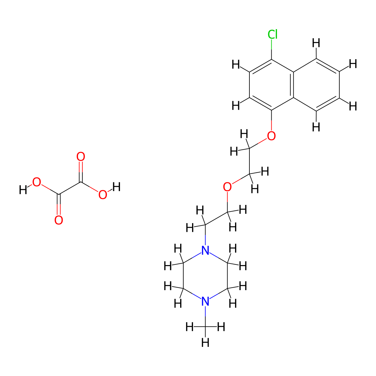 1-[2-[2-(4-Chloronaphthalen-1-yl)oxyethoxy]ethyl]-4-methylpiperazine;oxalic acid molecular structure, CAS 1185560-44-4
