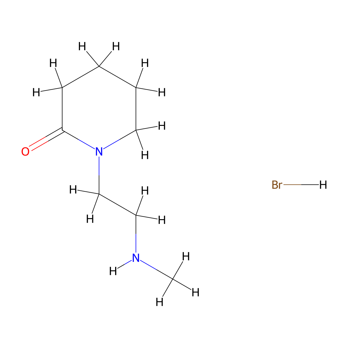 1-[2-(Methylamino)ethyl]-2-piperidinone hydrobromide molecular structure, CAS 1185568-97-1