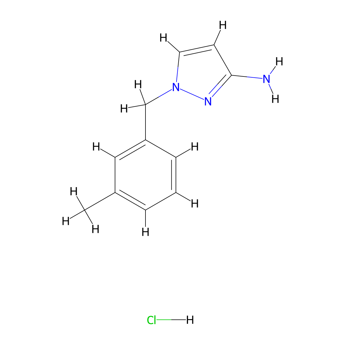 1-(3-Methylbenzyl)-1H-pyrazol-3-amine hydrochloride molecular structure, CAS 1185573-90-3