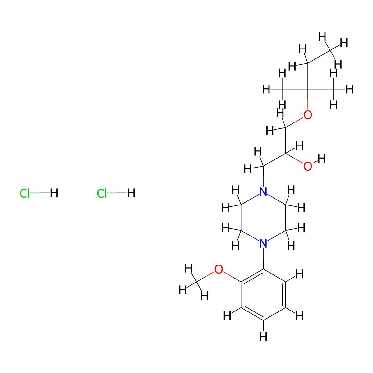 1-(4-(2-Methoxyphenyl)piperazin-1-yl)-3-(tert-pentyloxy)propan-2-ol dihydrochloride molecular structure, CAS 1185576-12-8