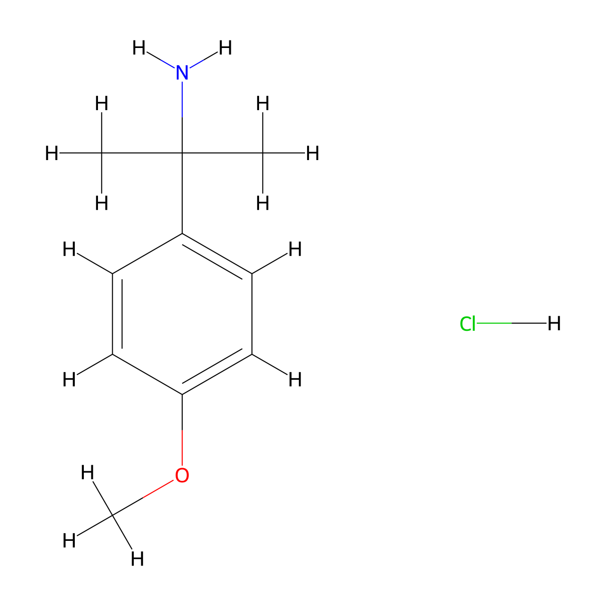 2-(4-Methoxyphenyl)propan-2-amine hydrochloride molecular structure, CAS 1185579-44-5