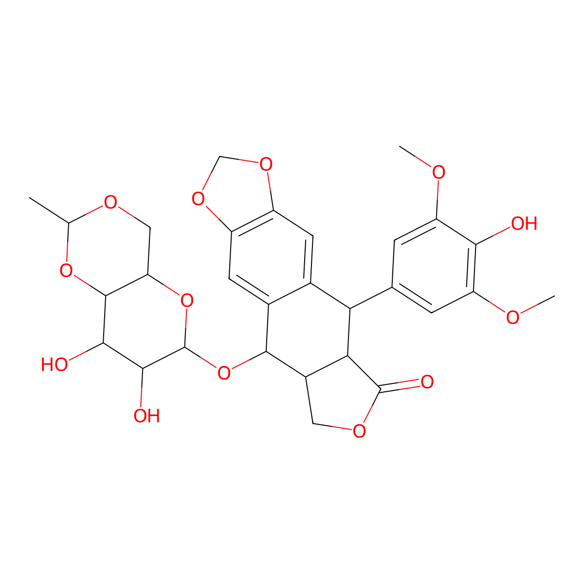 Etoposide molecular structure, CAS 118559-21-0