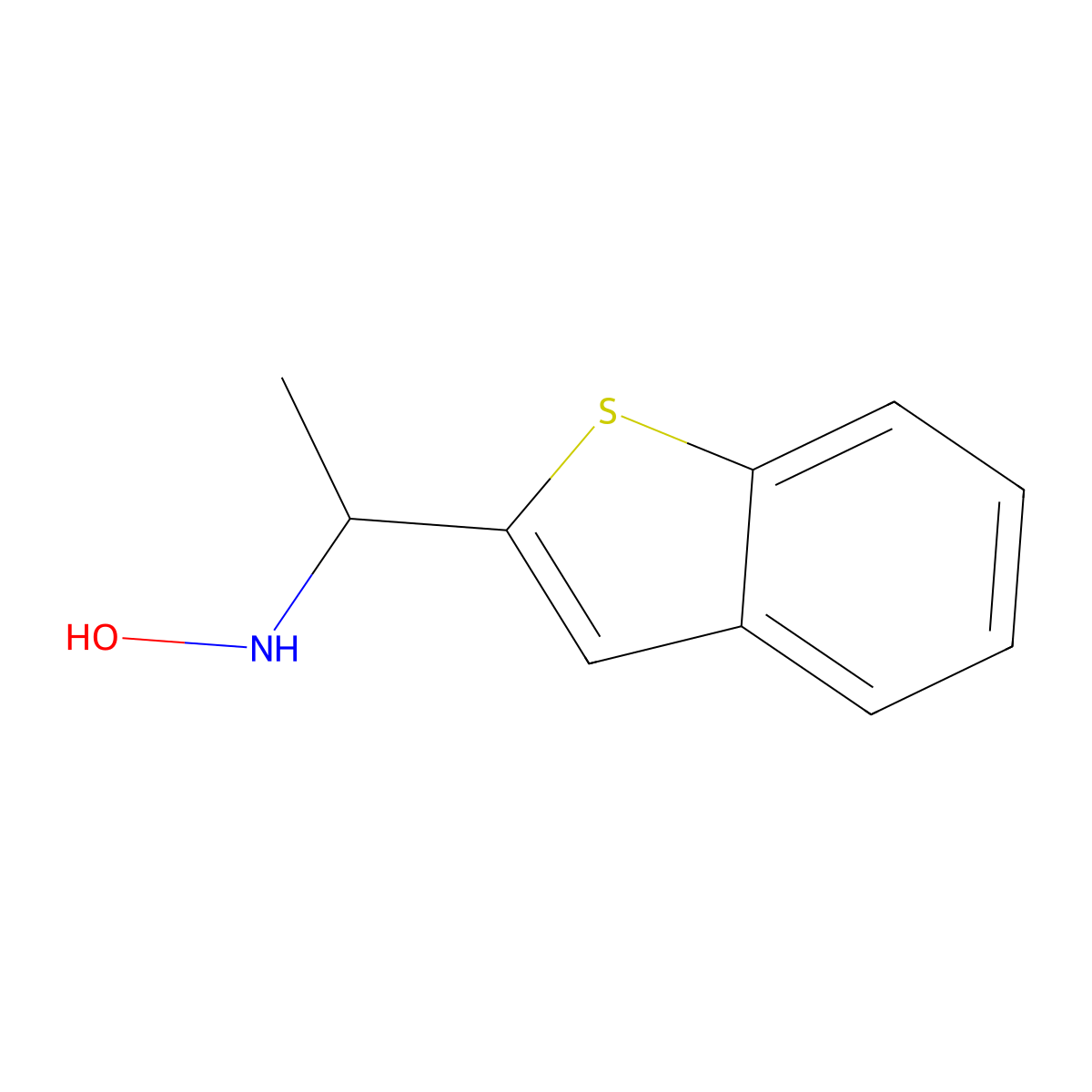 N-[1-(1-benzothiophen-2-yl)ethyl]hydroxylamine molecular structure, CAS 118564-89-9