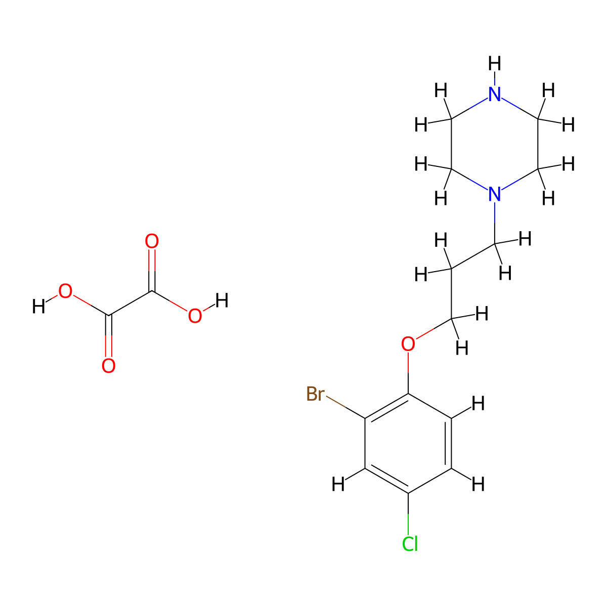 1-[3-(2-Bromo-4-chlorophenoxy)propyl]piperazine;oxalic acid molecular structure, CAS 1185658-27-8