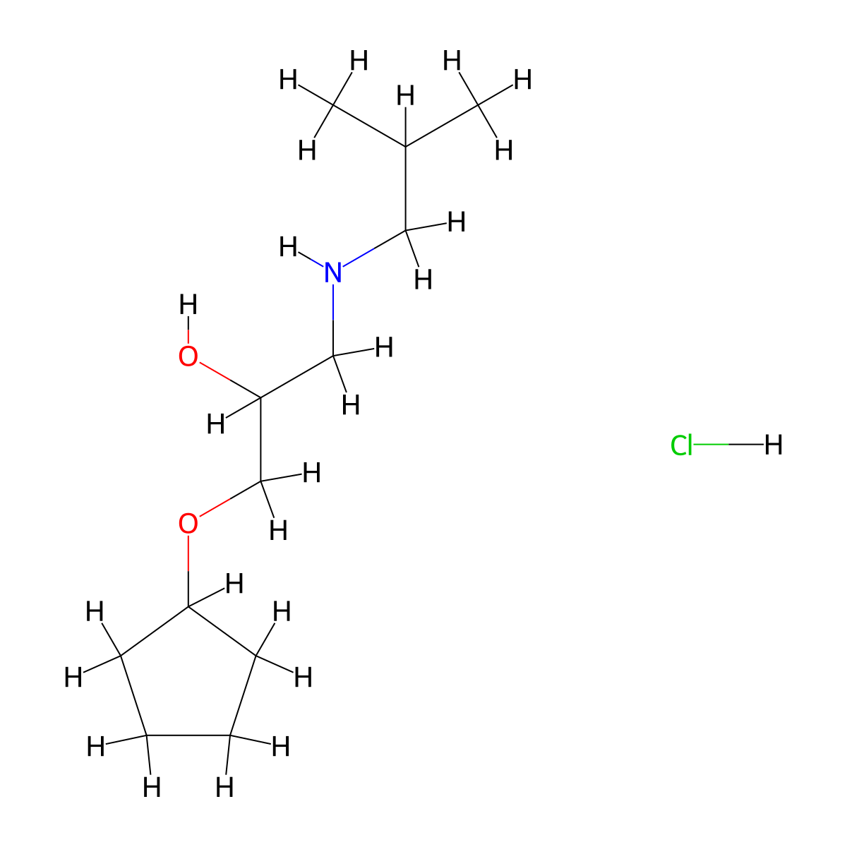 1-(Cyclopentyloxy)-3-(isobutylamino)propan-2-ol hydrochloride molecular structure, CAS 1185659-35-1