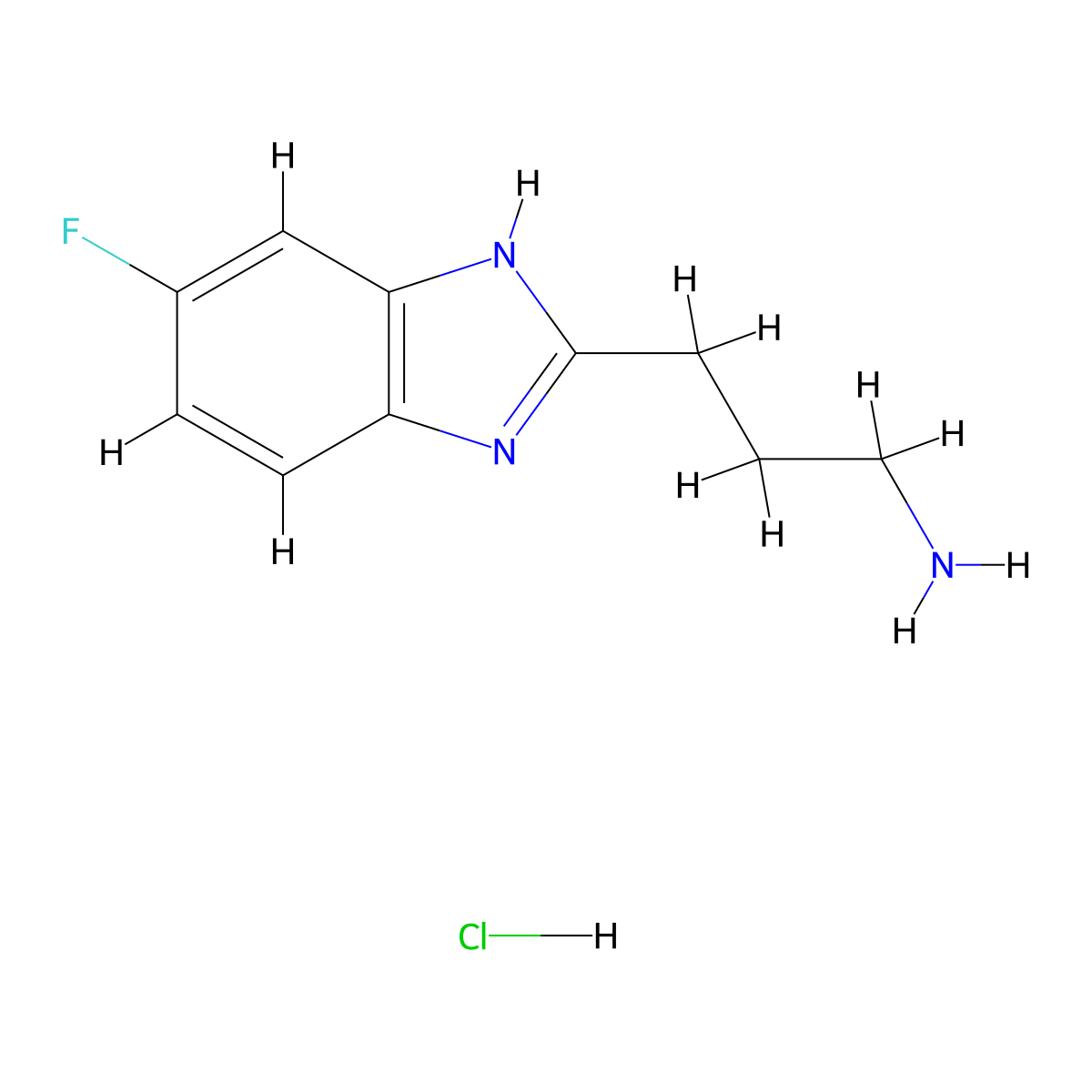 [3-(5-fluoro-1H-benzimidazol-2-yl)propyl]amine hydrochloride molecular structure, CAS 1185660-08-5