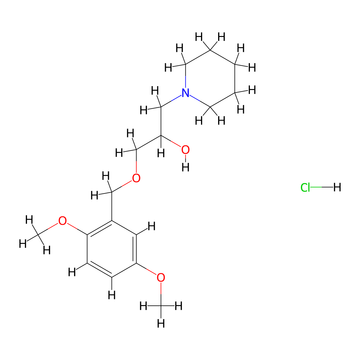 1-((2,5-Dimethoxybenzyl)oxy)-3-(piperidin-1-yl)propan-2-ol hydrochloride molecular structure, CAS 1185664-02-1