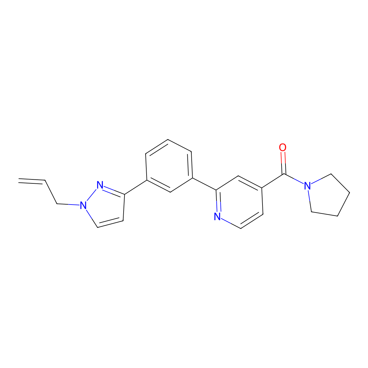 2-[3-(1-allyl-1H-pyrazol-3-yl)phenyl]-4-(1-pyrrolidinylcarbonyl)pyridine molecular structure, CAS 1185668-04-5