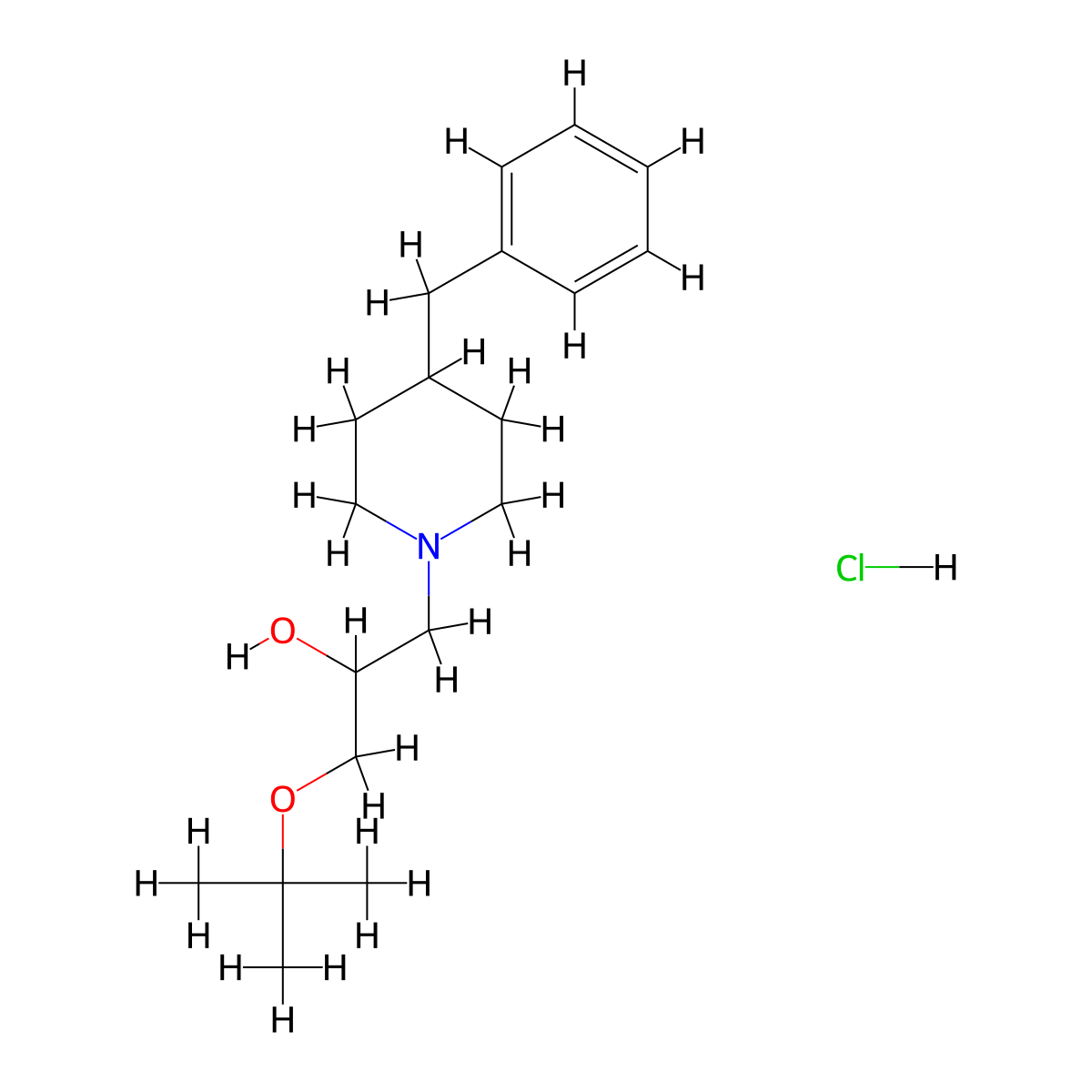 1-(4-Benzylpiperidin-1-yl)-3-(tert-butoxy)propan-2-ol hydrochloride molecular structure, CAS 1185671-54-8