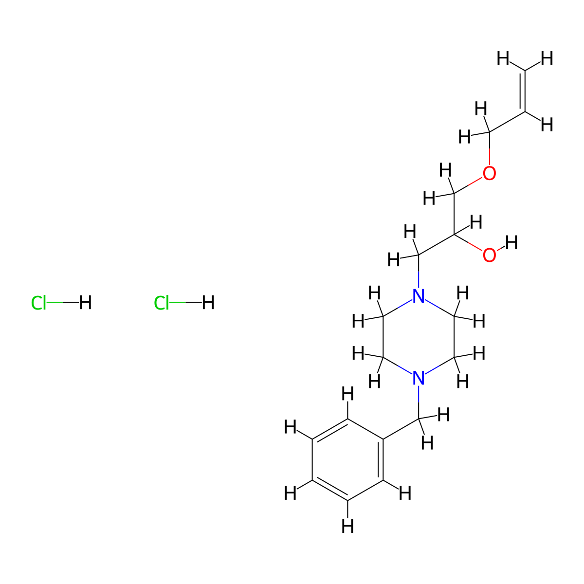 1-(Allyloxy)-3-(4-benzylpiperazin-1-yl)propan-2-ol dihydrochloride molecular structure, CAS 1185674-26-3