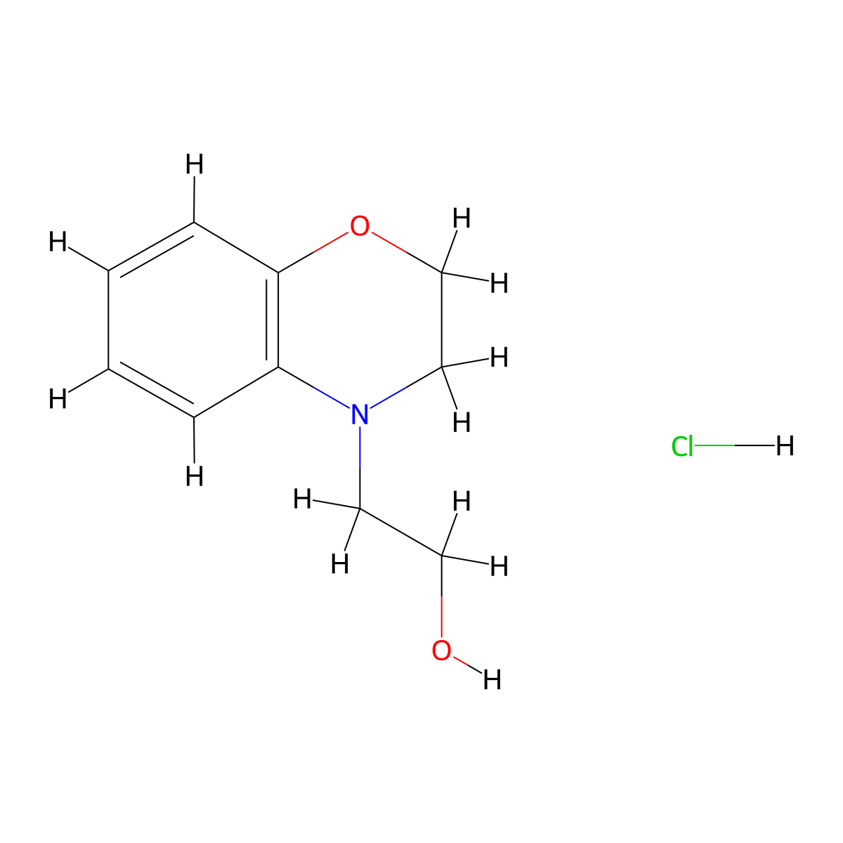 2-(2,3-Dihydro-4h-1,4-benzoxazin-4-yl)ethanol hydrochloride molecular structure, CAS 1185674-69-4