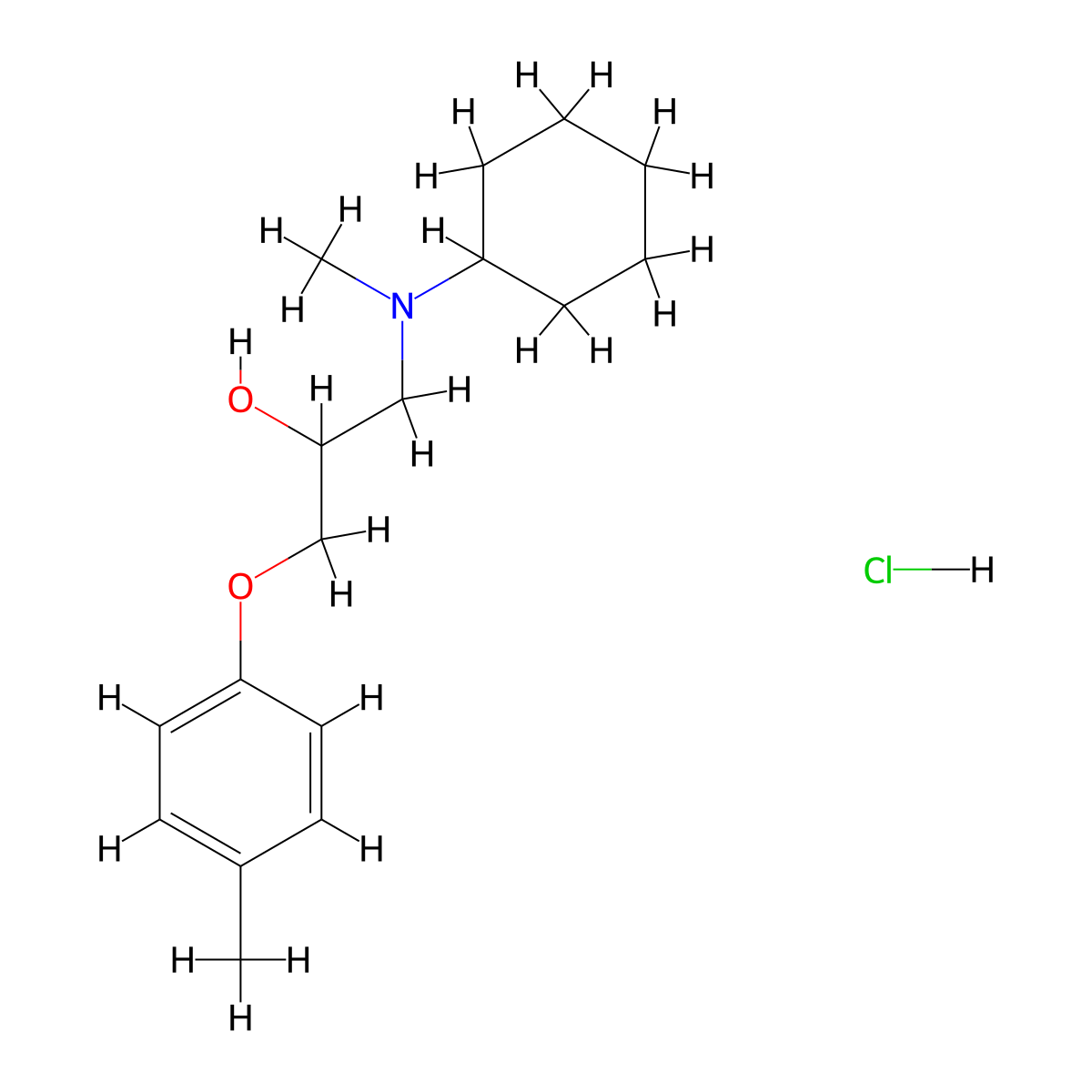 1-(Cyclohexyl(methyl)amino)-3-(p-tolyloxy)propan-2-ol hydrochloride molecular structure, CAS 1185686-11-6