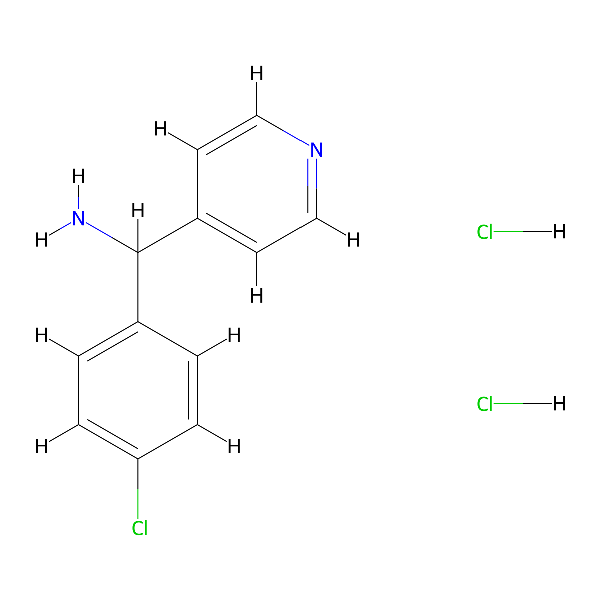 [(4-Chlorophenyl)(4-pyridinyl)methyl]amine dihydrochloride molecular structure, CAS 1185689-68-2