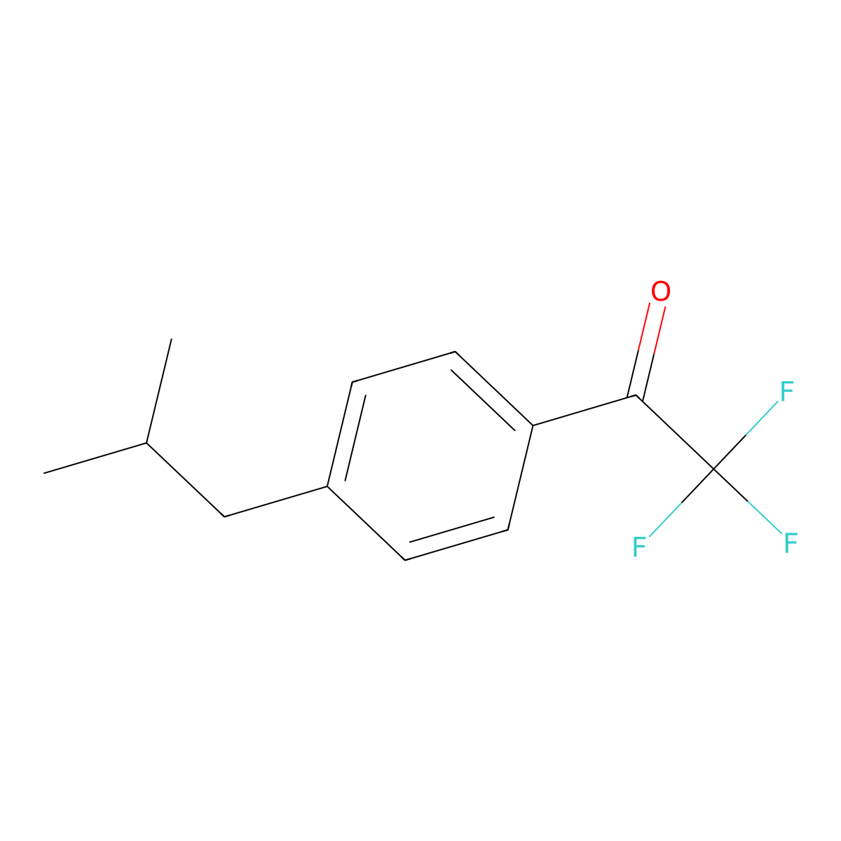 2,2,2-Trifluoro-1-(4-isobutylphenyl)ethanone molecular structure, CAS 118569-68-9