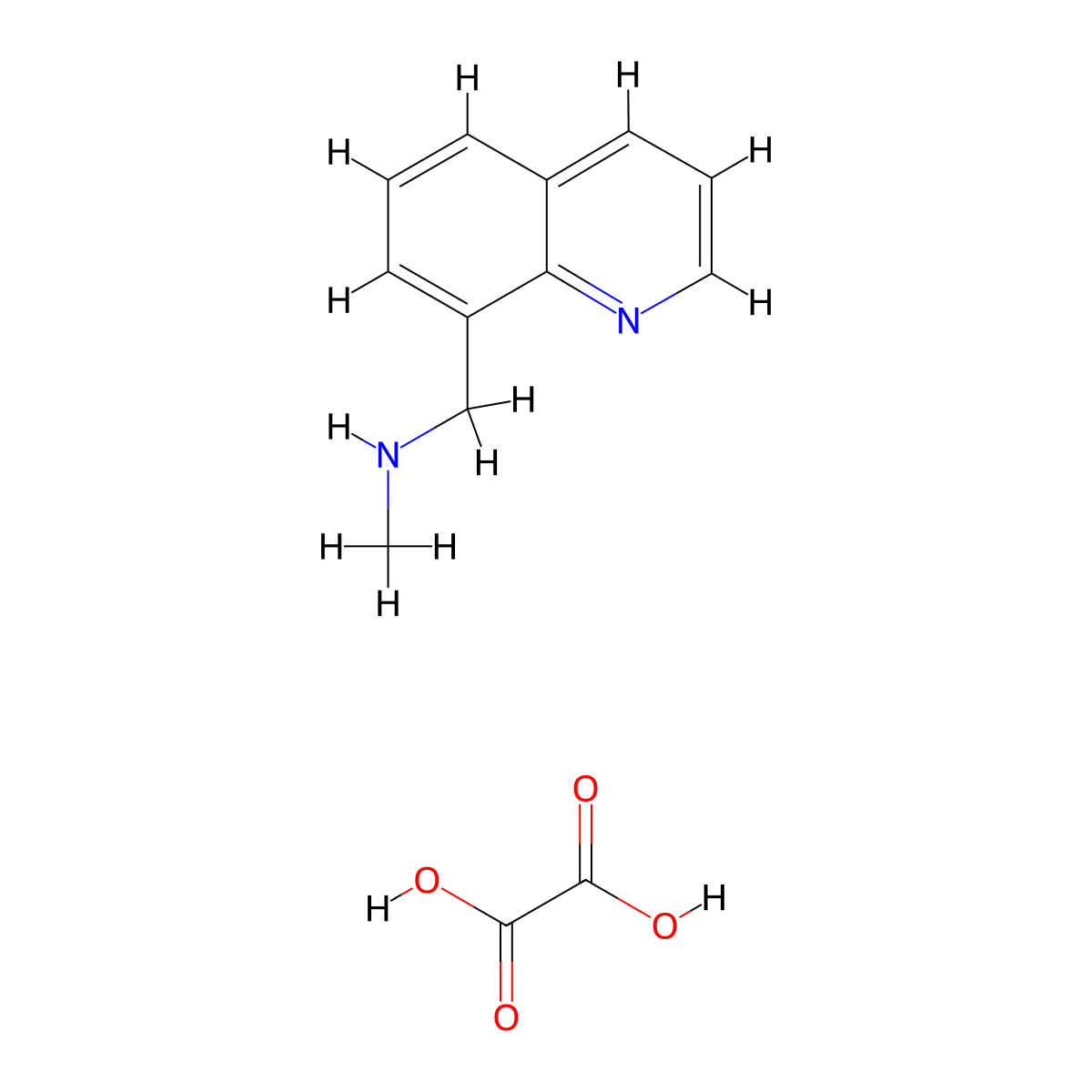 N-methyl-1-(8-quinolinyl)methanamine ethanedioate (2:1) molecular structure, CAS 1185690-45-2