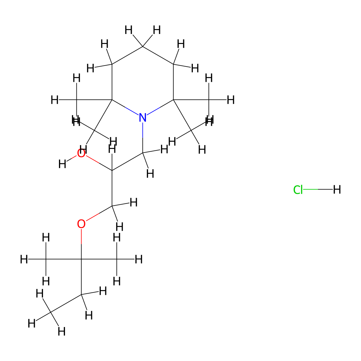 1-(Tert-pentyloxy)-3-(2,2,6,6-tetramethylpiperidin-1-yl)propan-2-ol hydrochloride molecular structure, CAS 1185693-72-4