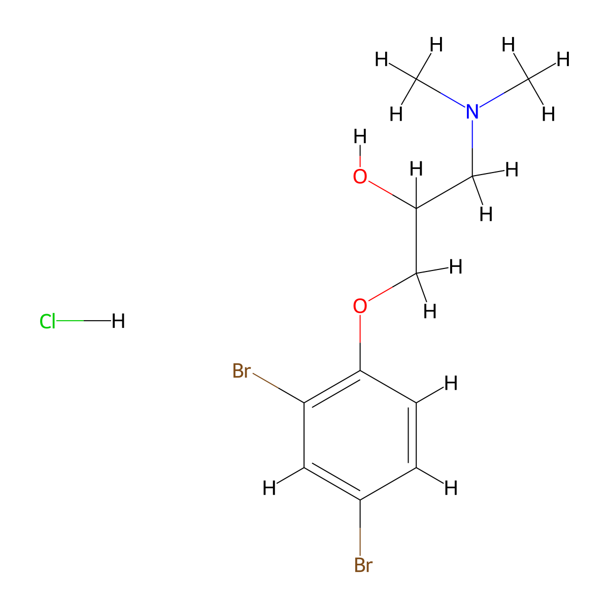 1-(2,4-Dibromophenoxy)-3-(dimethylamino)propan-2-ol hydrochloride molecular structure, CAS 1185694-37-4